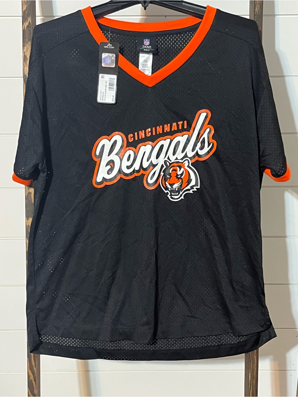 NFL Cincinnati Bengals Black and Orange Mesh Fan Shirt